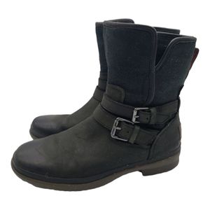 UGG Simmens Waterproof Leather Boot Size 6 in Black Inner Side Entry